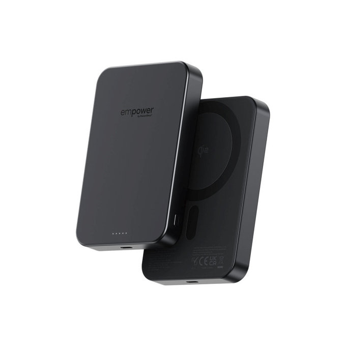 Безжичен PowerBank 10000 mAh, 20 W, съвместим с MagSafe, Qi2/USB-C, Space Black, empower