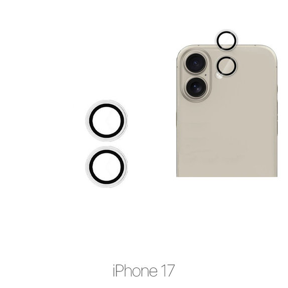 Закалено стъкло за задна камера без рамка за iPhone 17, FixPremium