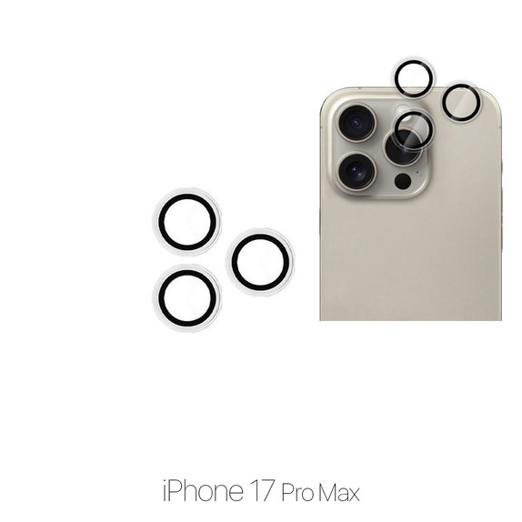 Закалено стъкло за задна камера без рамка за iPhone 17 Pro Max, FixPremium