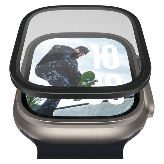 Закалено стъкло UWF METALLIC за Apple Watch Ultra 49 mm, Черно, PanzerGlass