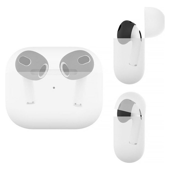 Резервни силиконови тапи за Apple AirPods 3, White