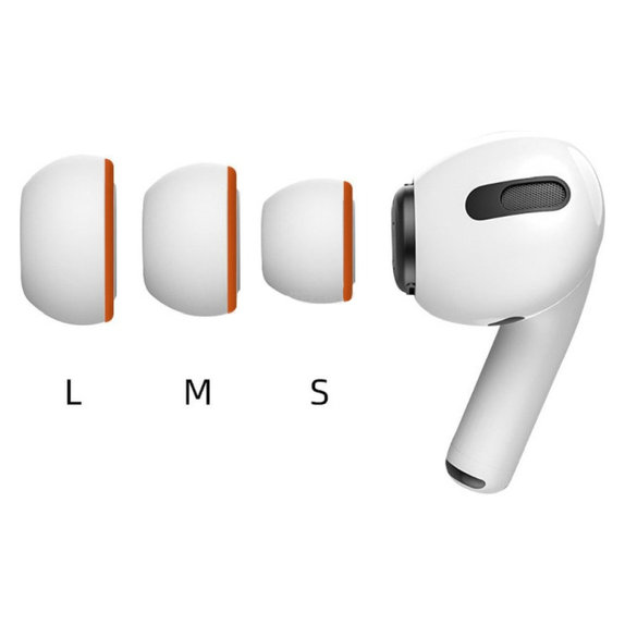 Резервни силиконови накрайници за Apple AirPods 1, 2 Pro, M, Мемори пяна, Бял