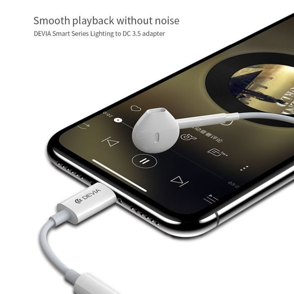 Адаптер Smart 3,5mm Jack / Lightning, бял, Devia