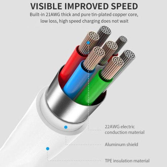 Кабел Lightning / USB-C Smart, PD 20W, 1m, бял, Devia