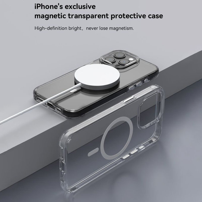 Калъф Elemental с MagSafe за iPhone 15, прозрачен, Devia