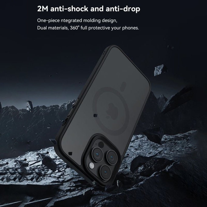 Калъф Pino с MagSafe за iPhone 15, черен, Devia