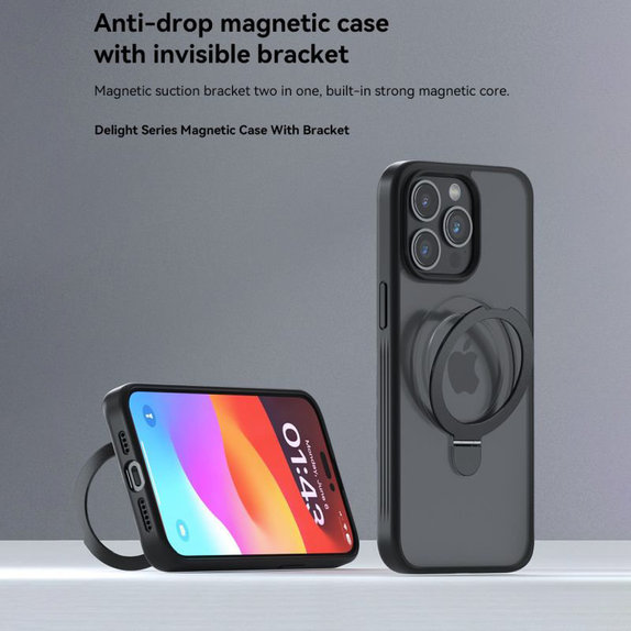 Калъф Delight с MagSafe за iPhone 15 Pro Max, черен, Devia