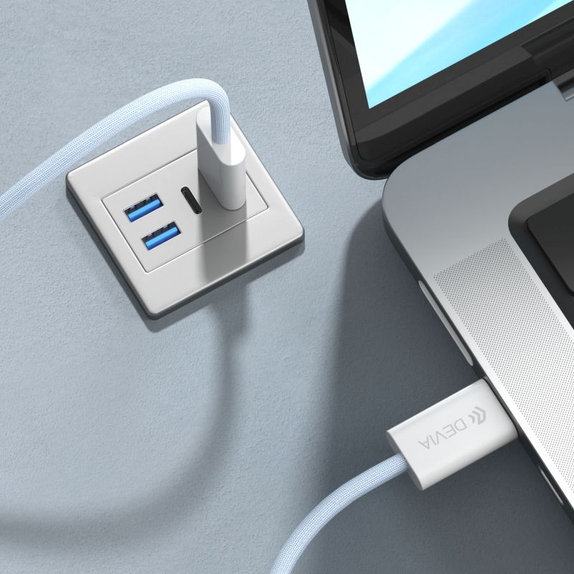 Кабел USB-C / USB-C Smart, PD 60W, 1m, бял, Devia