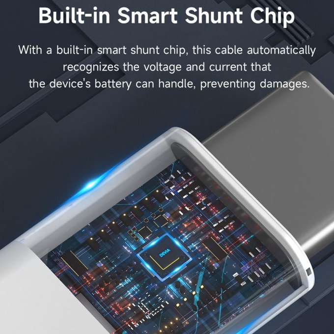 Кабел USB-C / USB-C Smart, PD 60W, 1m, бял, Devia