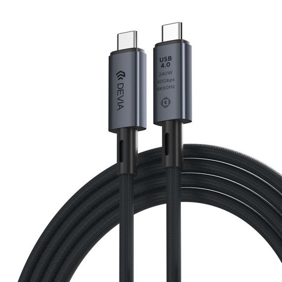 Кабел USB-C / USB-C Extreme Speed, 240W, 8K 60Hz, 1m, черен, Devia