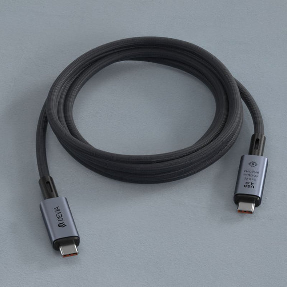 Кабел USB-C / USB-C Extreme Speed, 240W, 8K 60Hz, 1m, черен, Devia