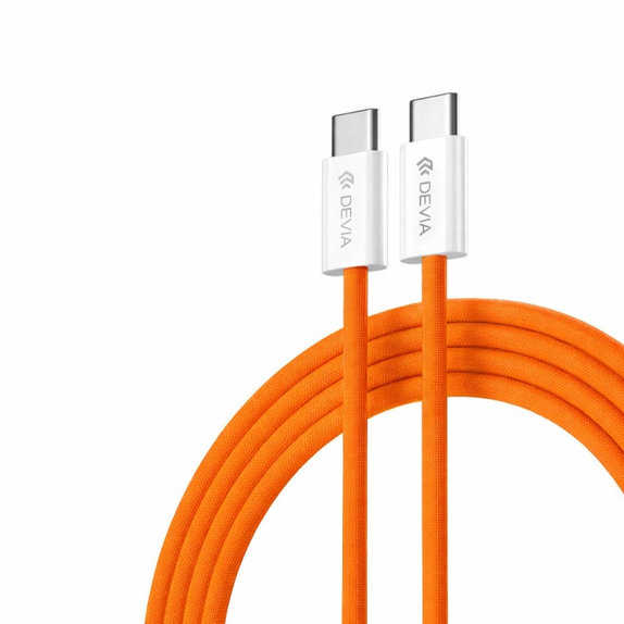 Кабел USB-C / USB-C Smart, PD 60W, 1m, оранжев, Devia