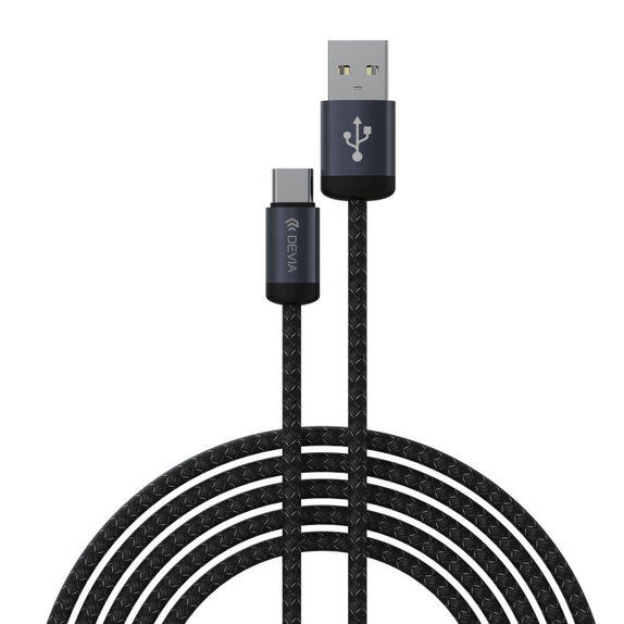 Кабел USB / USB-C Gracious, 2.1A, 2m, черен, Devia