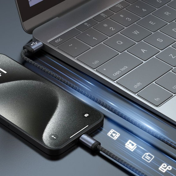 Кабел USB / USB-C Gracious, 2.1A, 2m, черен, Devia