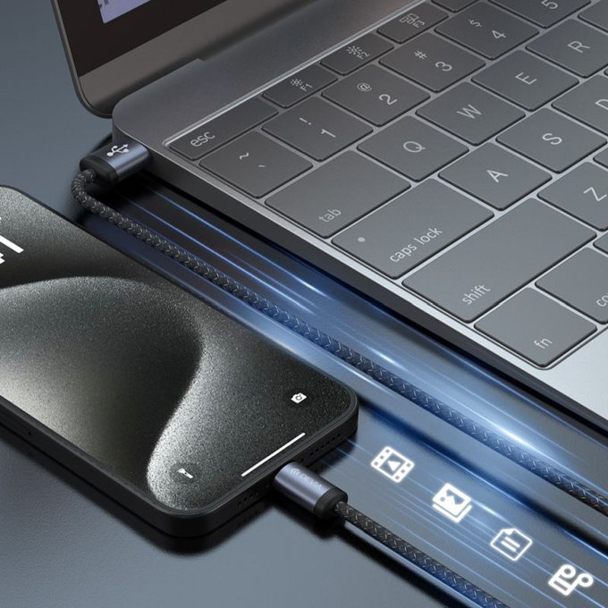Кабел USB / USB-C Gracious, 2.1A, 2m, черен, Devia