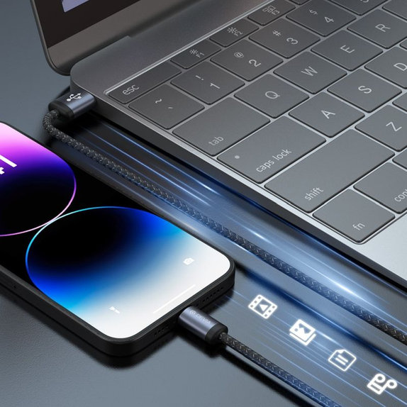 Кабел Lightning / USB Gracious, 2,4A, 1m, черен, Devia