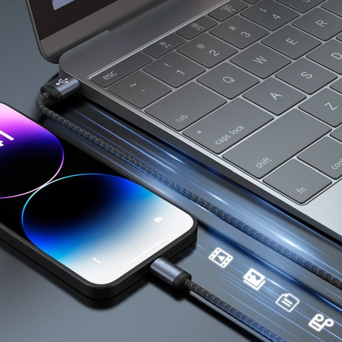 Кабел Lightning / USB Gracious, 2,4A, 1m, черен, Devia