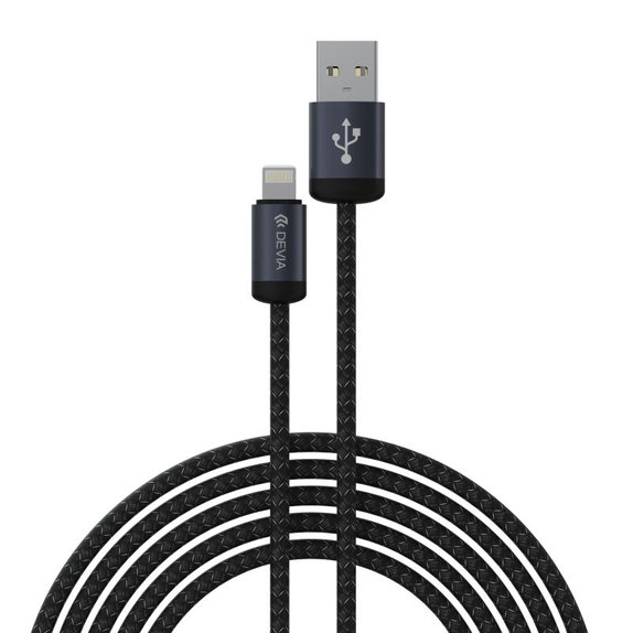 Кабел Lightning / USB Gracious, 2,4A, 2m, черен, Devia