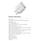 Зарядно Extreme Speed, 2x USB-C + USB-A, PD 65W, бяло, Devia
