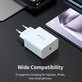 Зарядно Rocket USB-C, PD 45W, бяло, Devia