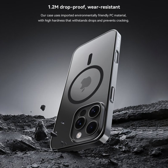 Калъф Glimmer с MagSafe за iPhone 16, черен, Devia