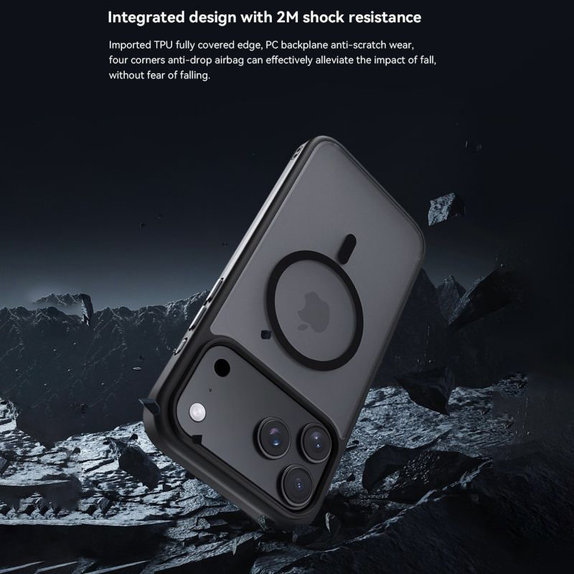 Калъф Pino с MagSafe за iPhone 17 Pro, черен, Devia