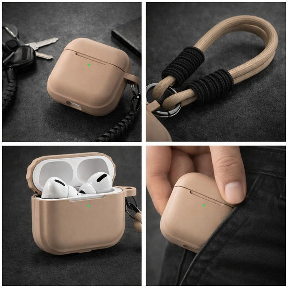 Силиконов калъф за AirPods Pro 2, Пясъчно бежово