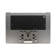 Горен корпус с клавиатура за MacBook Pro 16", A2780 (2023), с US клавиатура и батерия, Space Gray, 661-32189, Genuine Apple