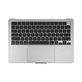 Горен корпус с клавиатура за MacBook Air 13", A3113 (2024), с US клавиатура и батерия, Space Gray, 661-40227, Genuine Apple