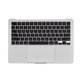 Горен корпус с клавиатура за MacBook Air 13", A3113 (2024), с US клавиатура и батерия, Silver, 661-40228, Genuine Apple
