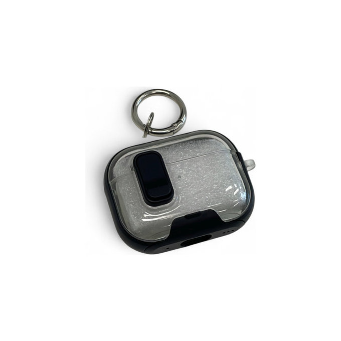 Силиконов калъф със стойка за телефон и карабинер за AirPods Pro 2, Black