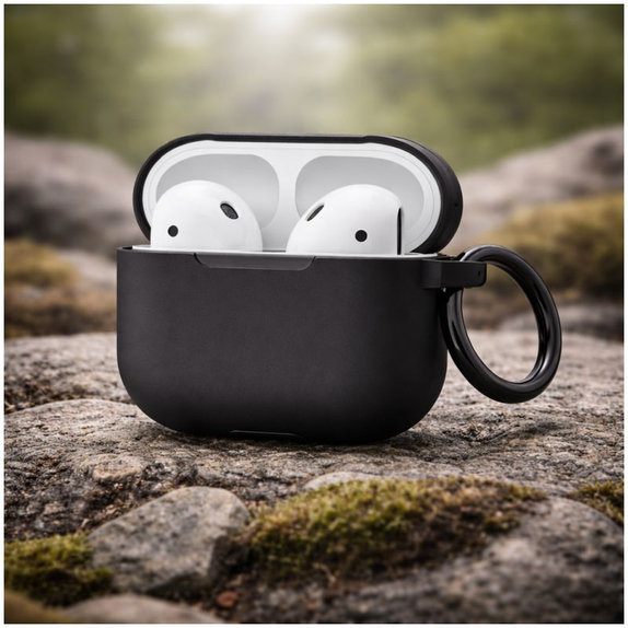 Силиконов калъф за AirPods 3, Черен