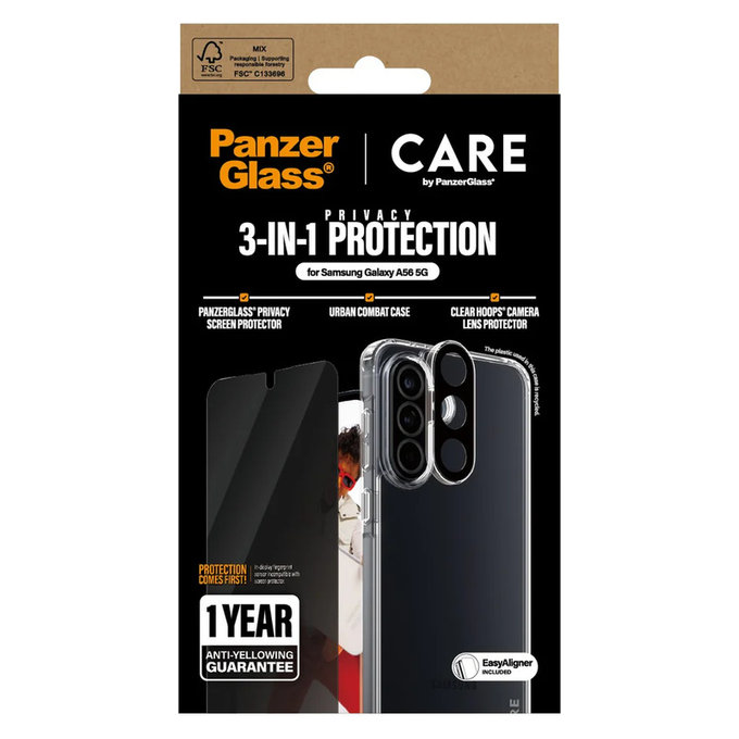 Bundle 3 в 1 Privacy за Samsung Galaxy A56 5G, PanzerGlass