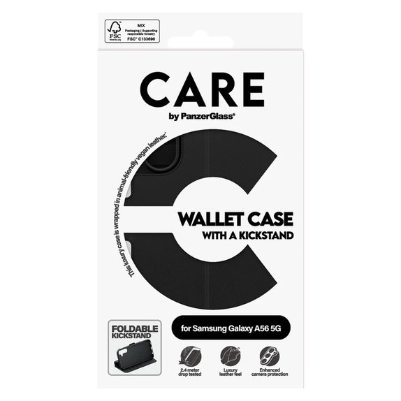 Калъф Wallet Kickstand за Samsung Galaxy A56 5G, Черно, PanzerGlass