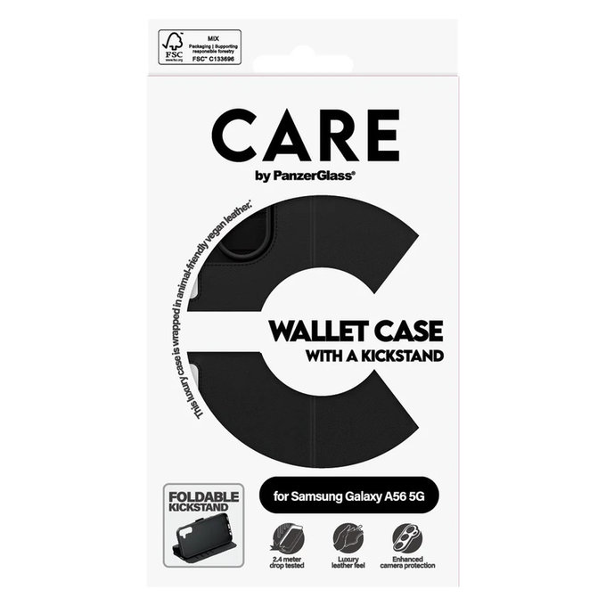 Калъф Wallet Kickstand за Samsung Galaxy A56 5G, Черно, PanzerGlass