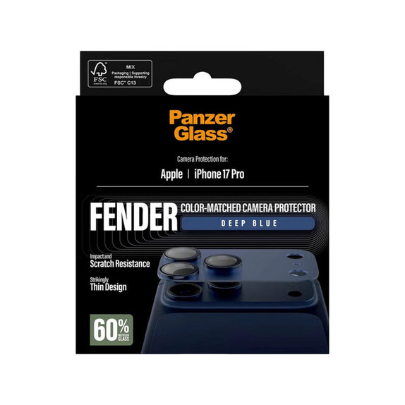 Протектор за обектив на задна камера Fender за iPhone 17 Pro, Синьо, PanzerGlass