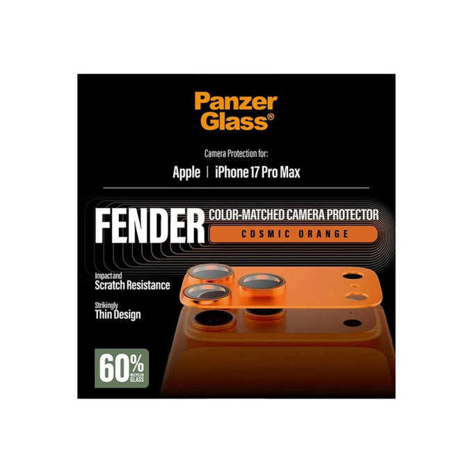 Протектор за обектив на задна камера Fender за iPhone 17 Pro Max, Оранжево, PanzerGlass
