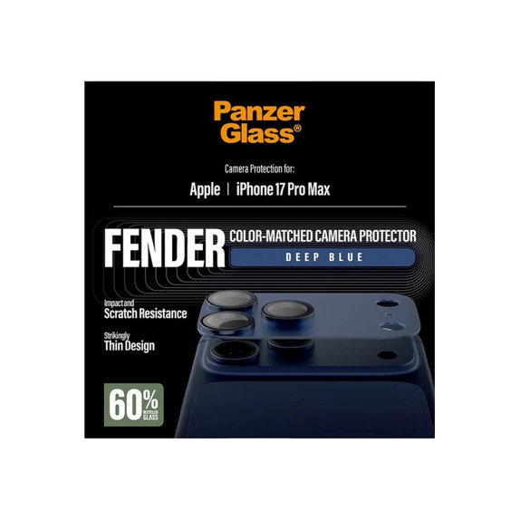 Протектор за обектив на задна камера Fender за iPhone 17 Pro Max, Синьо, PanzerGlass