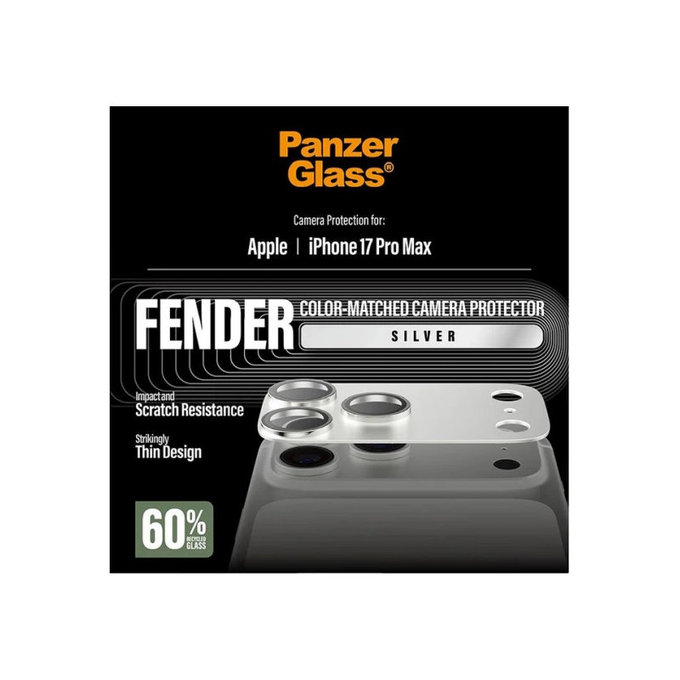 Протектор за обектив на задна камера Fender за iPhone 17 Pro Max, Сребристо, PanzerGlass