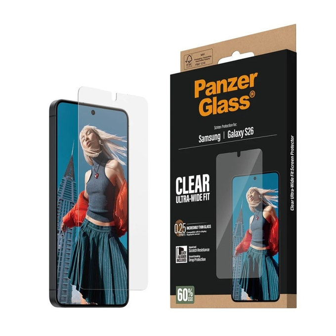 UWF закалено стъкло с апликатор за Samsung Galaxy S26, прозрачно, clear, PanzerGlass