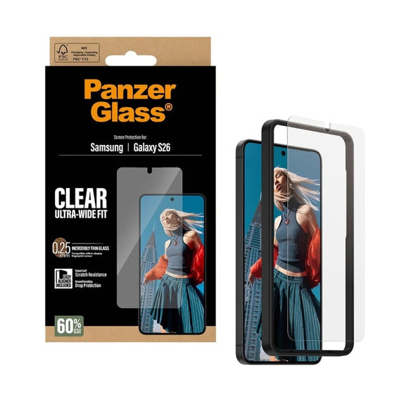 UWF закалено стъкло с апликатор за Samsung Galaxy S26, прозрачно, clear, PanzerGlass