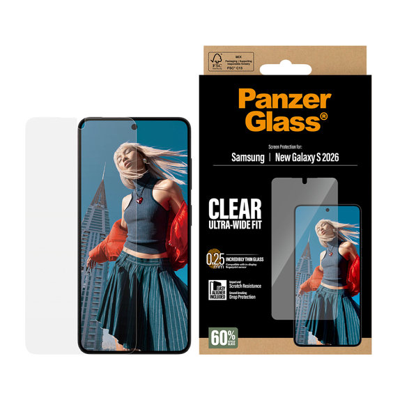 UWF закалено стъкло с апликатор за Samsung Galaxy S26, прозрачно, clear, PanzerGlass