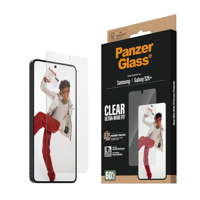 UWF закалено стъкло с апликатор за Samsung Galaxy S26+, прозрачно, clear, PanzerGlass
