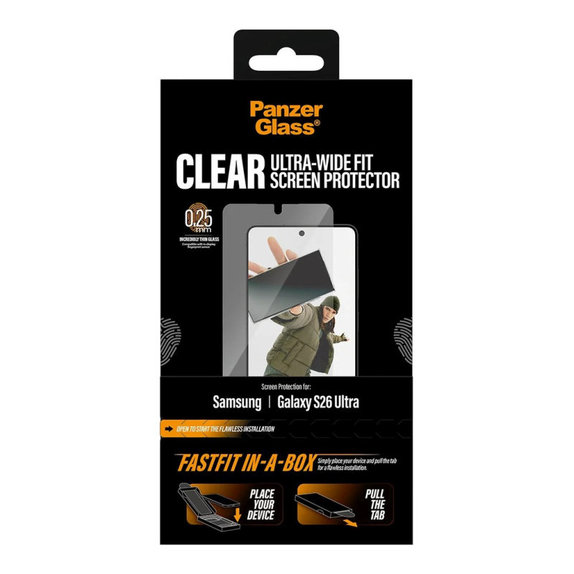 UWF закалено стъкло с FASTFIT In-A-Box за Samsung S26 Ultra, Прозрачно, PanzerGlass