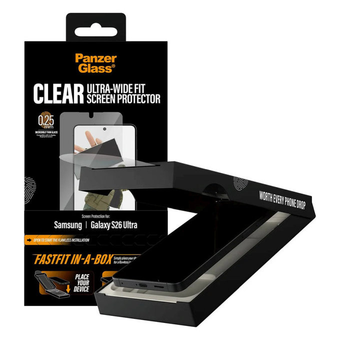 UWF закалено стъкло с FASTFIT In-A-Box за Samsung S26 Ultra, Прозрачно, PanzerGlass