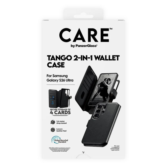 Калъф Wallet Tango Two-In-One с QI за Samsung S26 Ultra, Черно, CARE