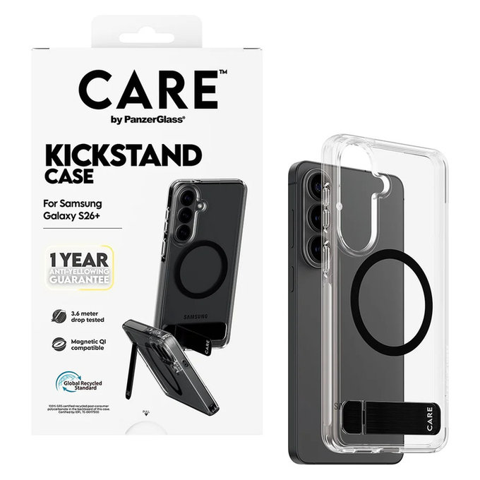 Калъф Kickstand с черно QI за Samsung Galaxy S26+, Черно, PanzerGlass