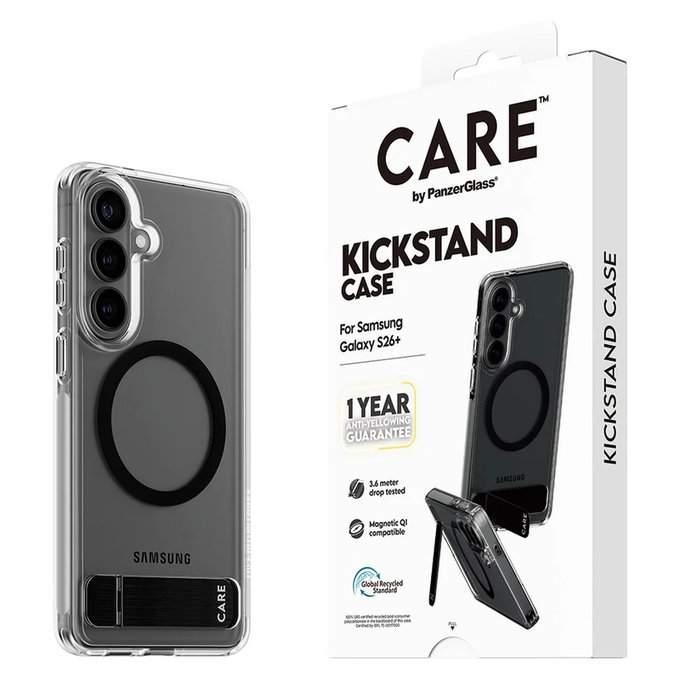 Калъф Kickstand с черно QI за Samsung Galaxy S26+, Черно, PanzerGlass