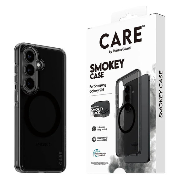 Калъф Smokey с черно QI за Samsung Galaxy S26, Черно, PanzerGlass