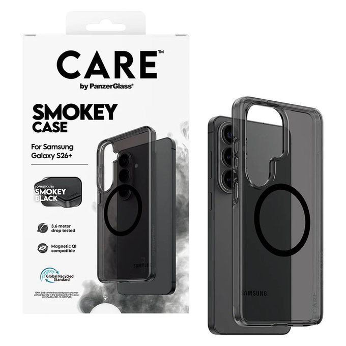 Калъф Smokey с черно QI за Samsung Galaxy S26+, Черно, PanzerGlass